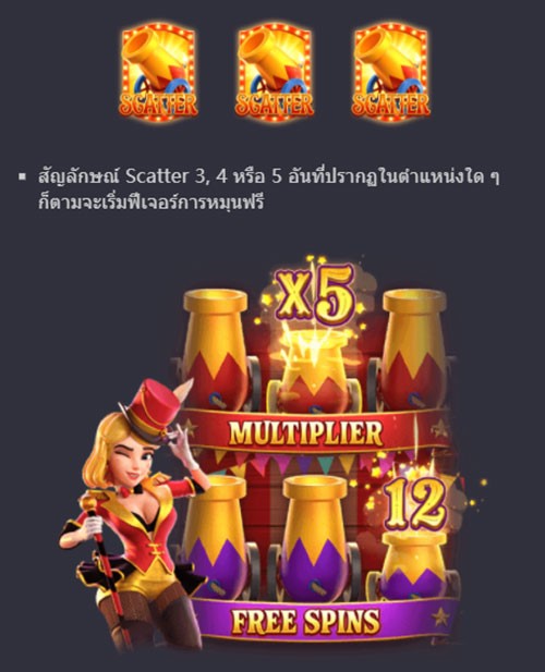 bonus 12 free spins circus delight